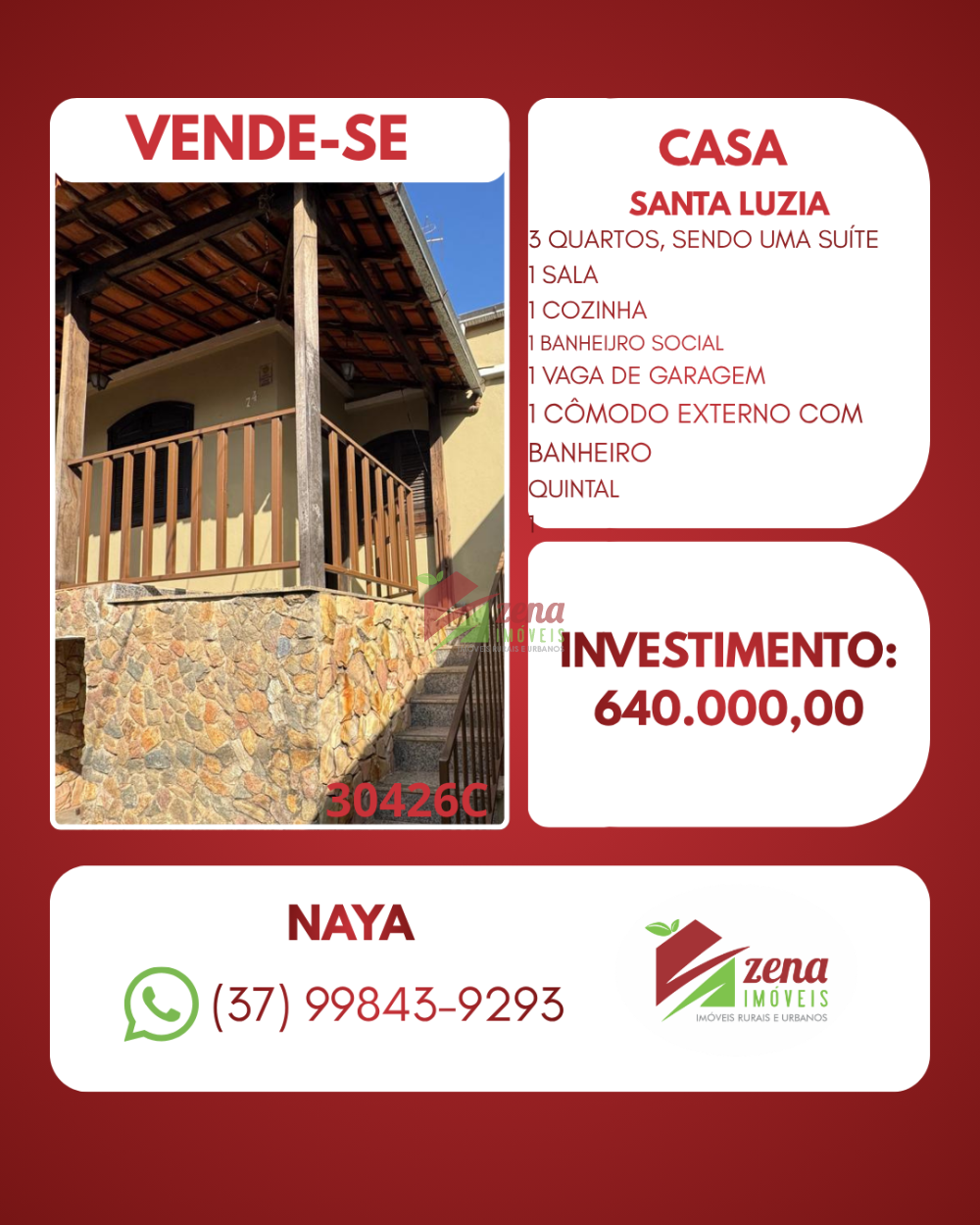 Casa > venda > Santa Luzia